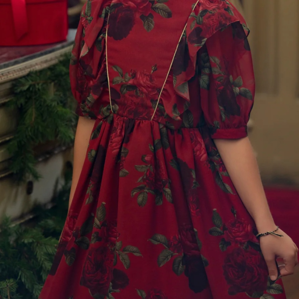 Patachou Red Print Dress Size 10